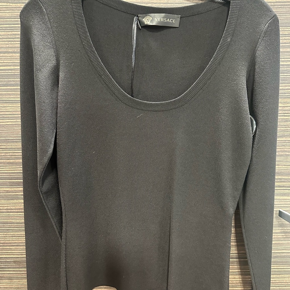 Versace Elegant Black Long Sleeve Top